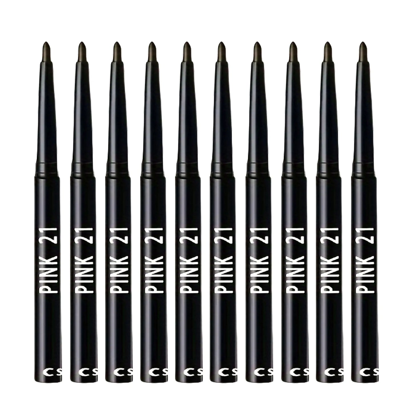 Kit 10 Lápis Delineador Preto Longa Duração – À Prova de Água Suor Não Borra Rotativo Fácil Maquilhagem Olhos