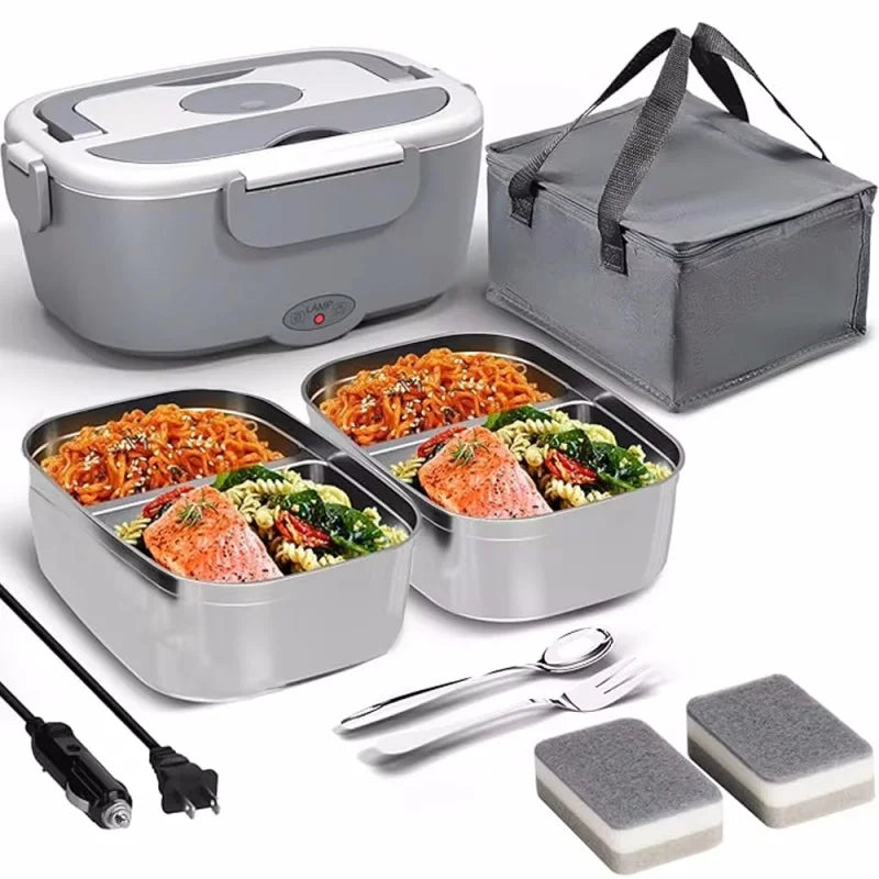 Marmita Elétrica Aquecedora Portátil - Aquecedor Comida Trabalho Carro Viagem Camping