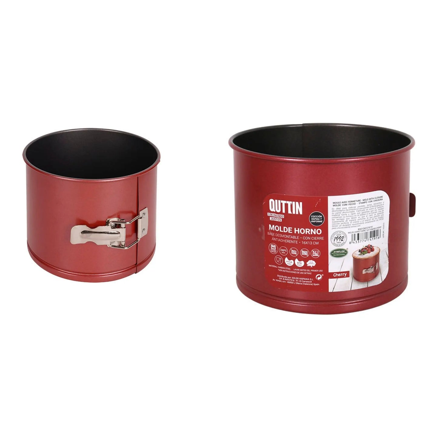 Quttin – Forma de Forno com Fecho 16x13cm | Coleção Cherry | Antiaderente e Resistente | Ideal para Pastelaria Criativa | Fácil de Limpar