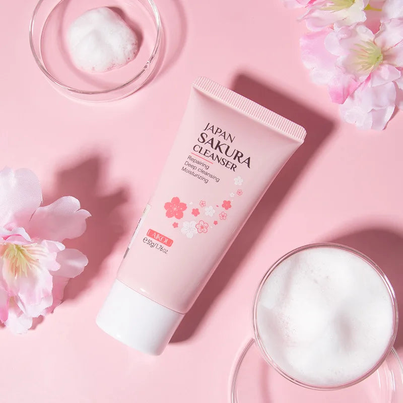 Gel Limpeza LAIKOU Sakura Japão 50g – Limpeza Profunda Controlo Oleosidade Hidratante Poros