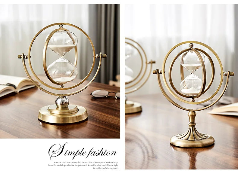 Ampulheta Decorativa Nórdica | Temporizador Retro 30/60 Min para Casa e Escritório