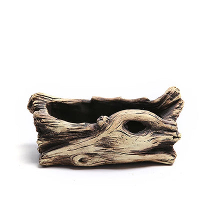 Vaso Concreto Suculentas - Estilo Tronco Vintage Artesanal