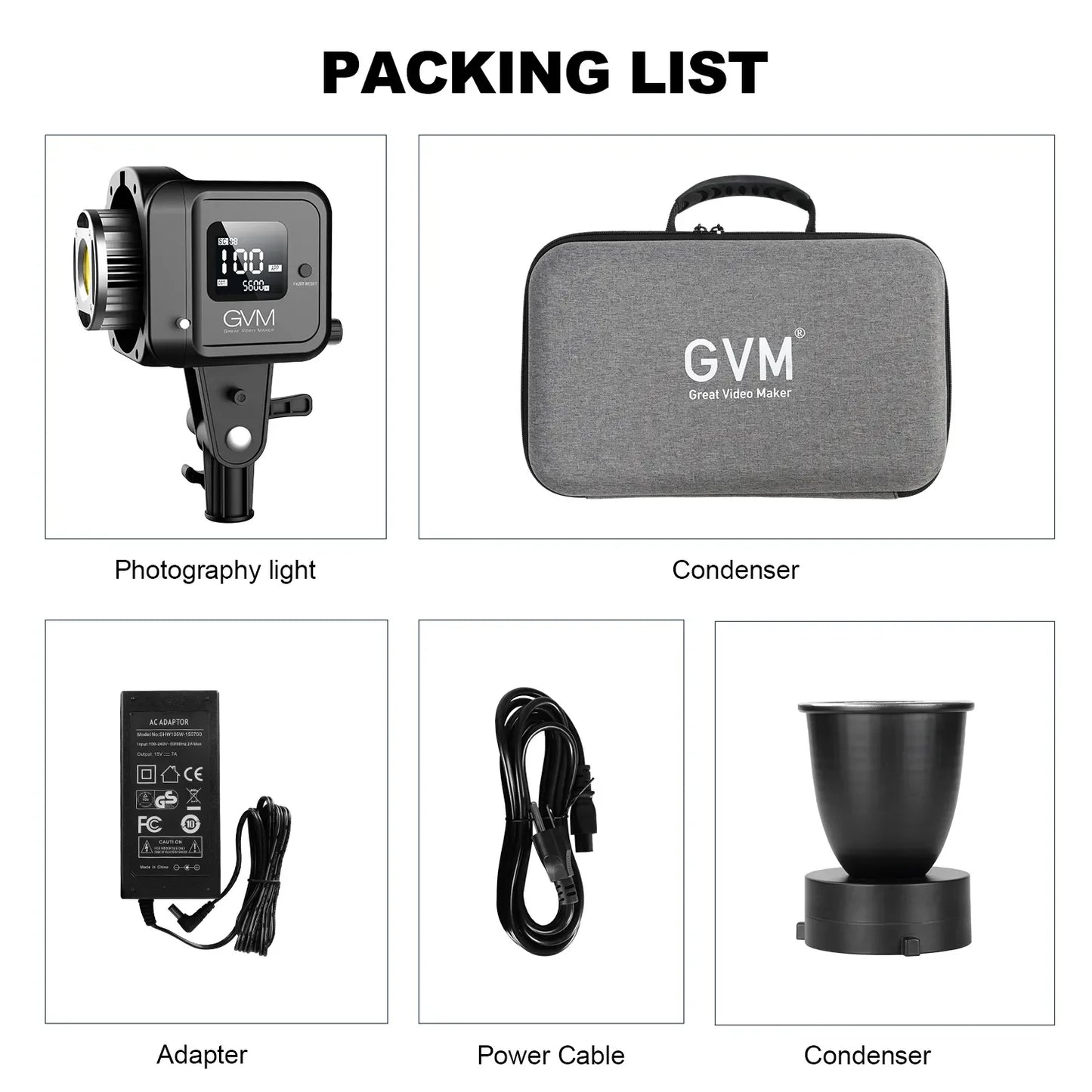 Iluminador LED Profissional 80W GVM SD80D - Softbox Dimmerizável para Fotografia e Vídeo