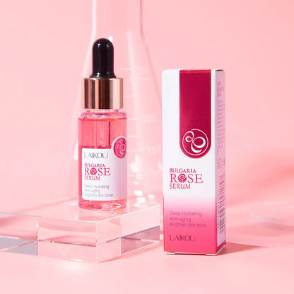 Sérum Facial LAIKOU Rosa Bulgária – Hidratante Anti-Idade Iluminador Manchas Poros Pele Radiante