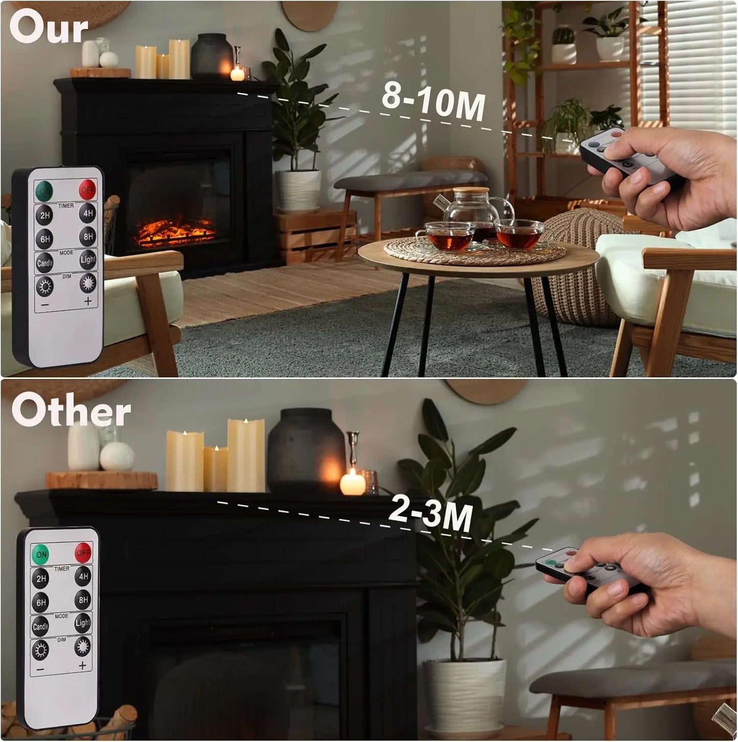 Velas LED Decorativas - Timer Automático e Controle Remoto