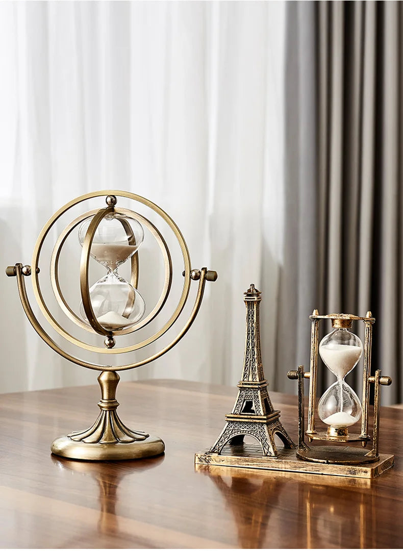 Ampulheta Decorativa Nórdica | Temporizador Retro 30/60 Min para Casa e Escritório