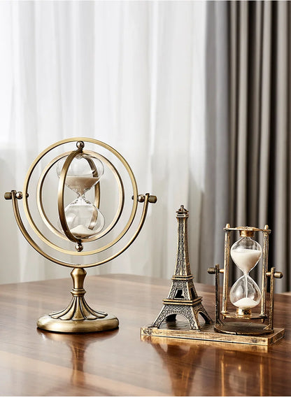 Ampulheta Decorativa Nórdica | Temporizador Retro 30/60 Min para Casa e Escritório