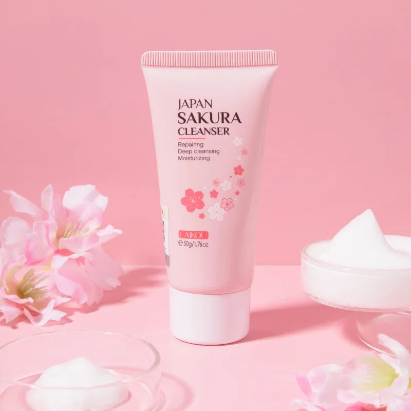 Gel Limpeza LAIKOU Sakura Japão 50g – Limpeza Profunda Controlo Oleosidade Hidratante Poros
