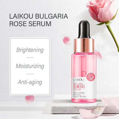 Sérum Facial LAIKOU Rosa Bulgária – Hidratante Anti-Idade Iluminador Manchas Poros Pele Radiante