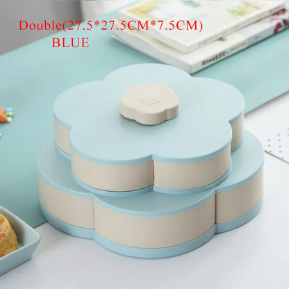 Caixa de Armazenamento Rotativa 2 Andares | Organizador Floral para Doces e Cosméticos