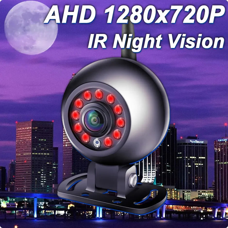 Câmera de Ré Sem Fio HD 720P WiFi 5G | Visão Noturna para Carros e Camiões
