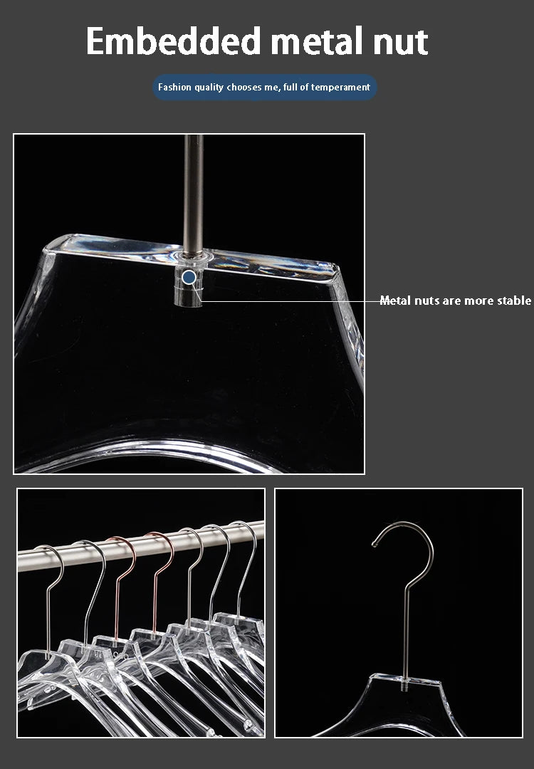 Cabide Acrílico Transparente | Design Moderno com Gancho Metálico