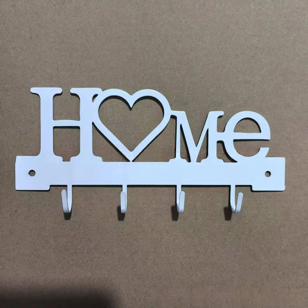 Porta-Chaves de Parede “Home Love” – Organizador Metal com Ganchos
