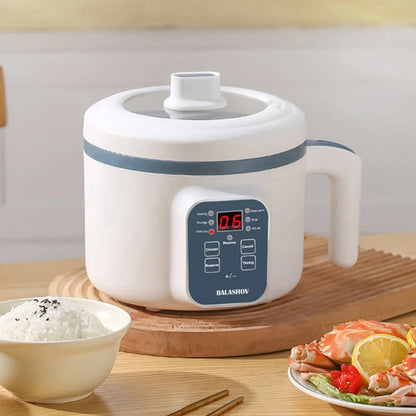 Panela de Arroz Elétrica 1,7L — Multicooker Antiaderente com Cesto a Vapor 220V
