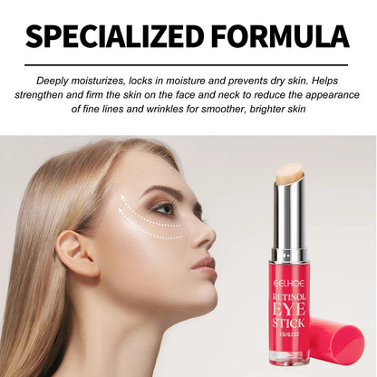 Creme Olhos Stick Retinol Anti-Idade – Reduz Linhas Finas Bolsas Remove Olheiras Escuras Essência Anti-Rugas