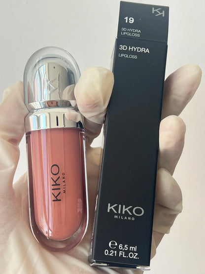 Gloss Labial KIKO 3D Hydra Espelho – Brilho Shimmer Hidratante Perolado Volumizador Não Transfere