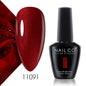 Verniz Gel NAILCO 15ml Série Vermelho Escuro – Cores Glitter UV Manicure Profissional Semi-Permanente