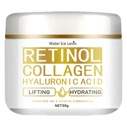 Creme Hidratante Retinol Colágeno – Anti-Rugas Vitamina C+E Firmeza Lifting Pele Jovem Hidratação Duradoura 50g
