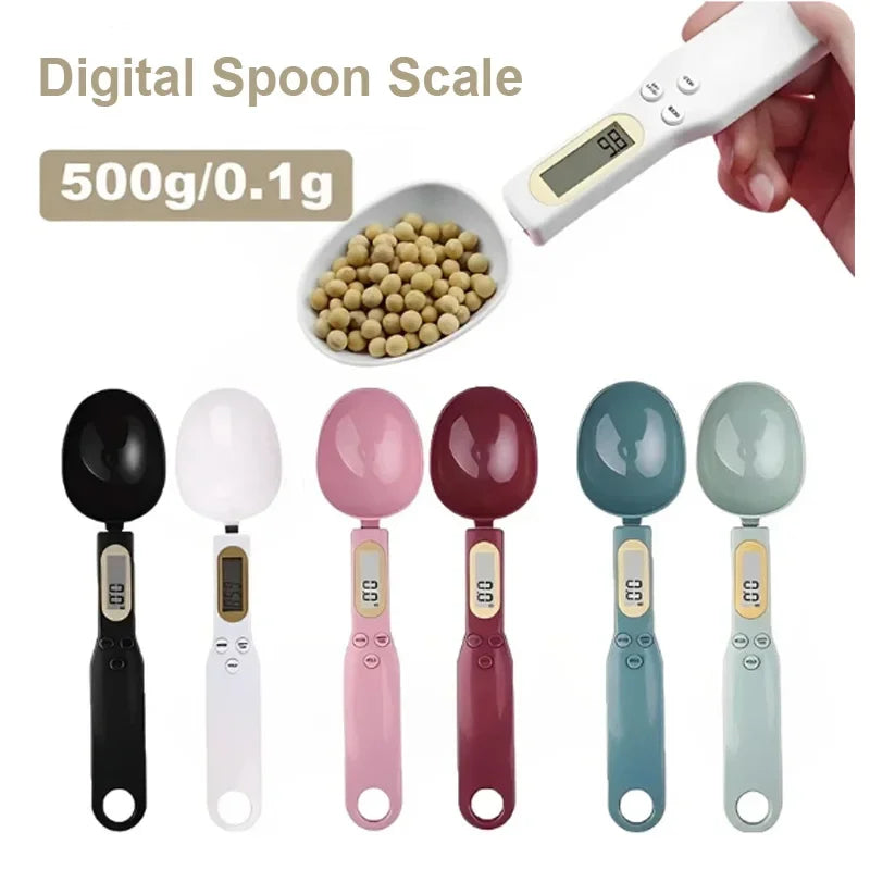 Colher Balança Digital de Cozinha 500g | Precisão 0,1g com Ecrã LED