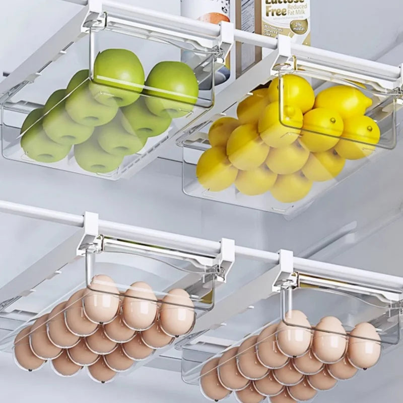 Caixa de Armazenamento para Cozinha | Gaveta Deslizante Transparente para Frigorífico