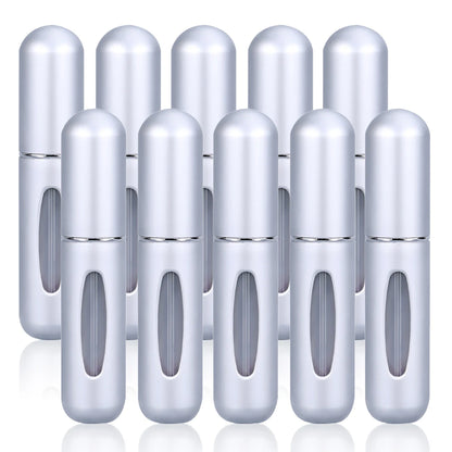 Frasco Perfume Recarga Inferior 5ml Kit 10un – Spray Recarregável Portátil Vazio Cosmético Viagem