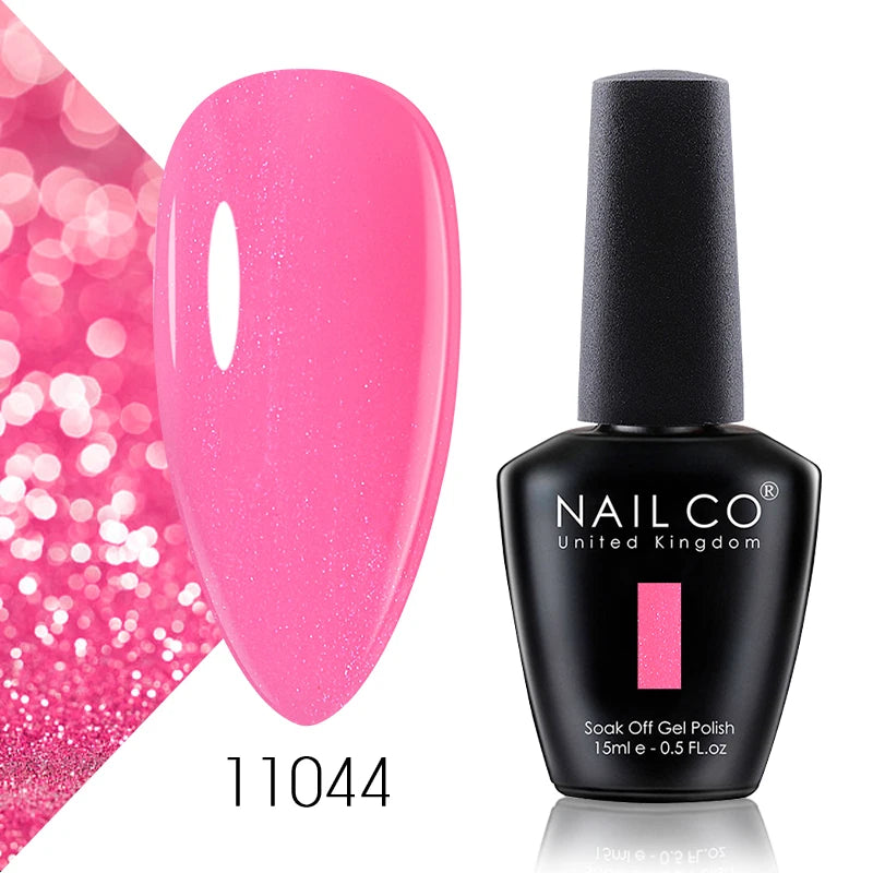 Verniz Gel NAILCO 15ml Série Vermelho Escuro – Cores Glitter UV Manicure Profissional Semi-Permanente