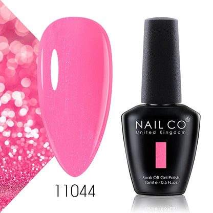 Verniz Gel NAILCO 15ml Série Vermelho Escuro – Cores Glitter UV Manicure Profissional Semi-Permanente