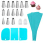 Kit Sacos de Pastelaria em Silicone – Bicos Inox Reutilizáveis para Decorar Bolos