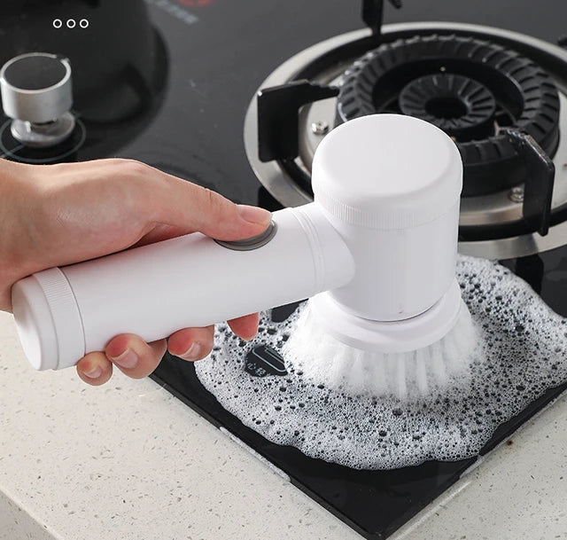 Escova Elétrica Limpeza 7-em-1 Sem Fios - 5000mAh IPX6 Extensível | Casa de Banho Cozinha