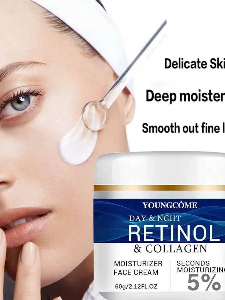 Creme Facial Colágeno, Retinol e Ácido Hialurónico | Anti-Idade, Firmeza e Lifting