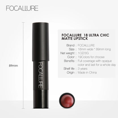 Batom Mate Focallure | 19 Cores À Prova de Água