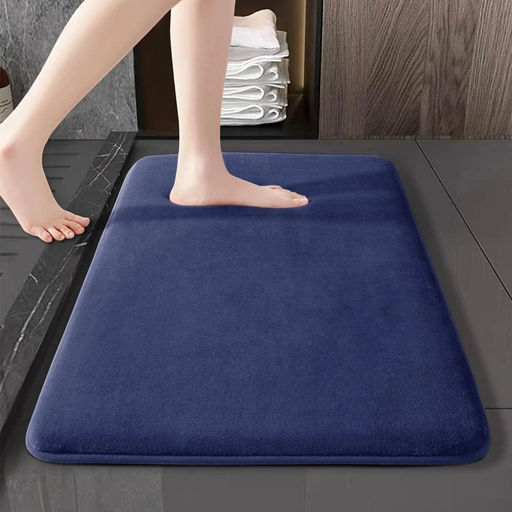 Tapete de Banho Super Absorvente Antiderrapante | Veludo Coral Premium