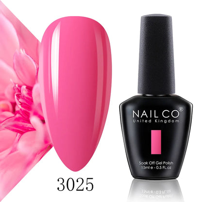 Verniz Gel NAILCO 15ml Série Vermelho Escuro – Cores Glitter UV Manicure Profissional Semi-Permanente