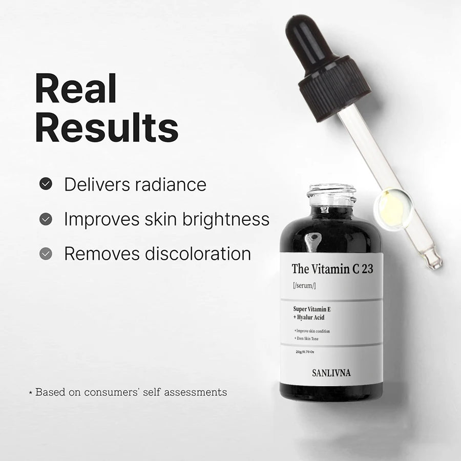 Sérum Vitamina C Pura 23% com Vitamina E e Ácido Hialurônico 20g - Ilumina Hidrata Uniformiza Tom