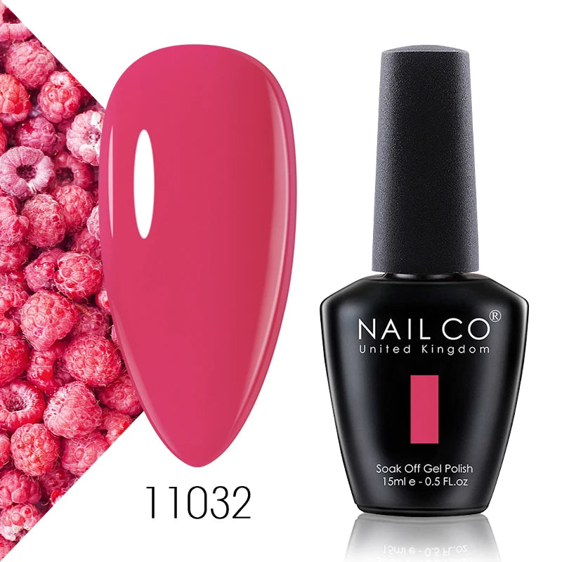 Verniz Gel NAILCO 15ml Série Vermelho Escuro – Cores Glitter UV Manicure Profissional Semi-Permanente