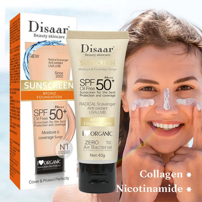 Creme Solar Facial SPF90+ & SPF50+ DISAAR | Hidratante, Resistente à Água e Proteção UV Total