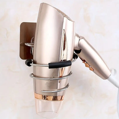 Suporte para Secador de Cabelo – Instalação Sem Furos | Suporte Adesivo de Parede para Casa de Banho | Organizador de Ferramentas de Cabelo para Casa ou Salão