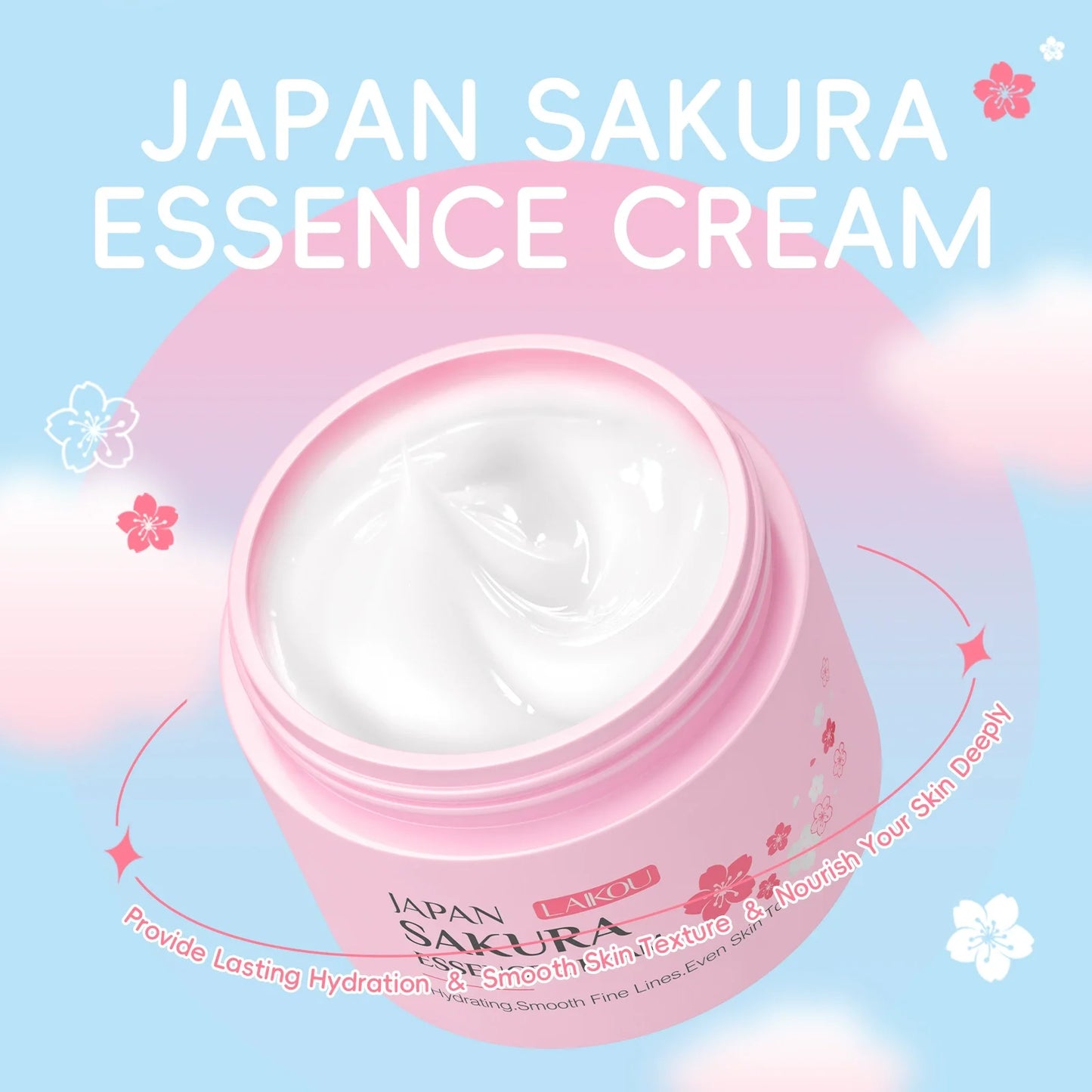 Creme Hidratante LAIKOU Sakura 25g – Clareador Nutritivo Controlo Oleosidade Reparador Hidratação Profunda