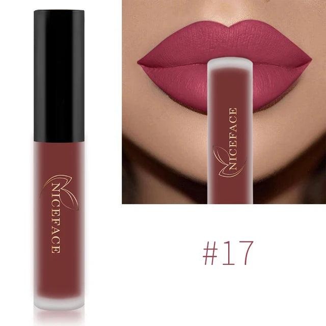 Batom Líquido Matte 34 Cores | À Prova d'Água para Lábios Perfeitos