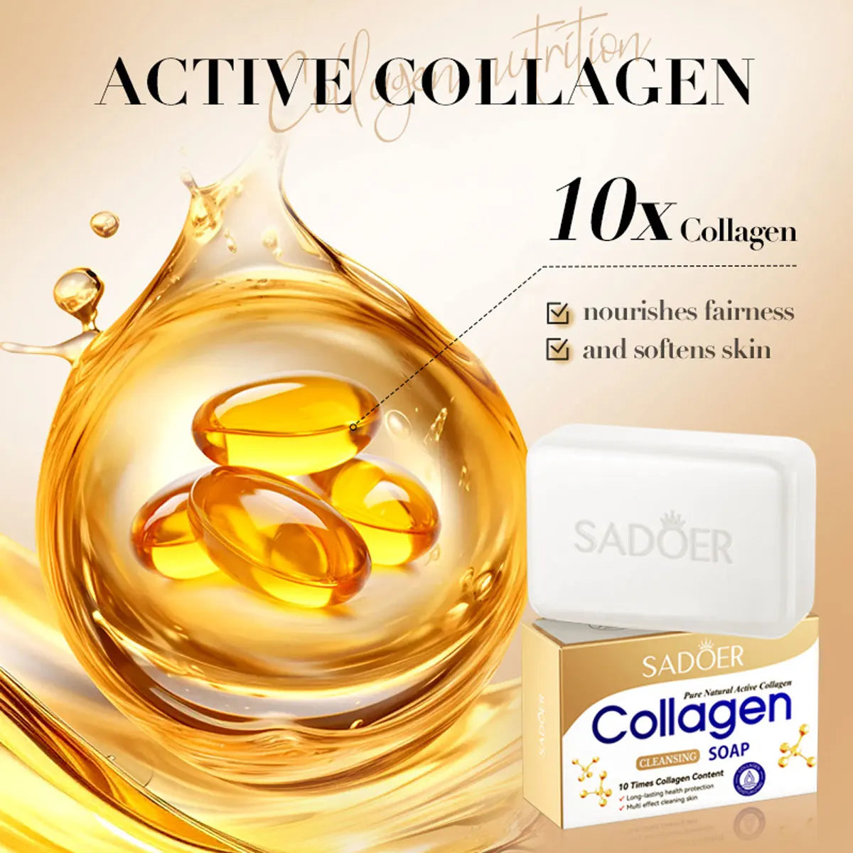 Sabonete Artesanal Colágeno 100g – Suave Hidratante Limpeza Profunda Rosto Corpo Fragrância Duradoura