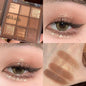 Paleta Sombras 9 Cores Quadrada – Reduz Inchaço Fácil Aplicar Cor Maquilhagem Longa Duração