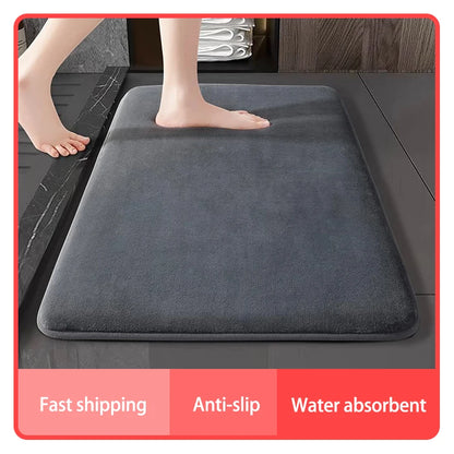 Tapete de Banho Super Absorvente Antiderrapante | Veludo Coral Premium