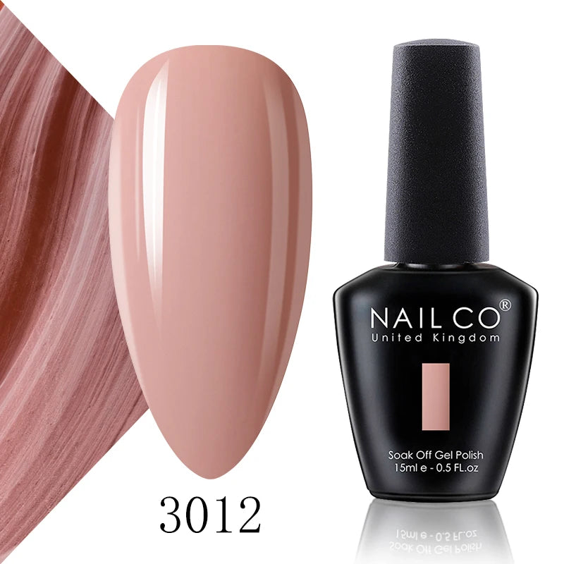 Verniz Gel NAILCO 15ml Série Vermelho Escuro – Cores Glitter UV Manicure Profissional Semi-Permanente