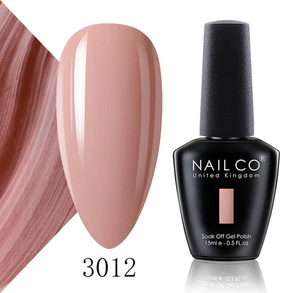 Verniz Gel NAILCO 15ml Série Vermelho Escuro – Cores Glitter UV Manicure Profissional Semi-Permanente