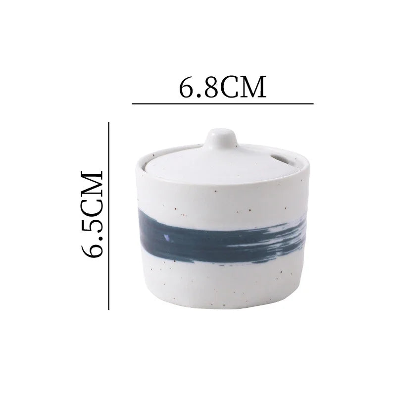 Frasco Temperos Cerâmica Vintage - Recipiente Sal Açúcar Pimenta Especiarias Decoração Cozinha
