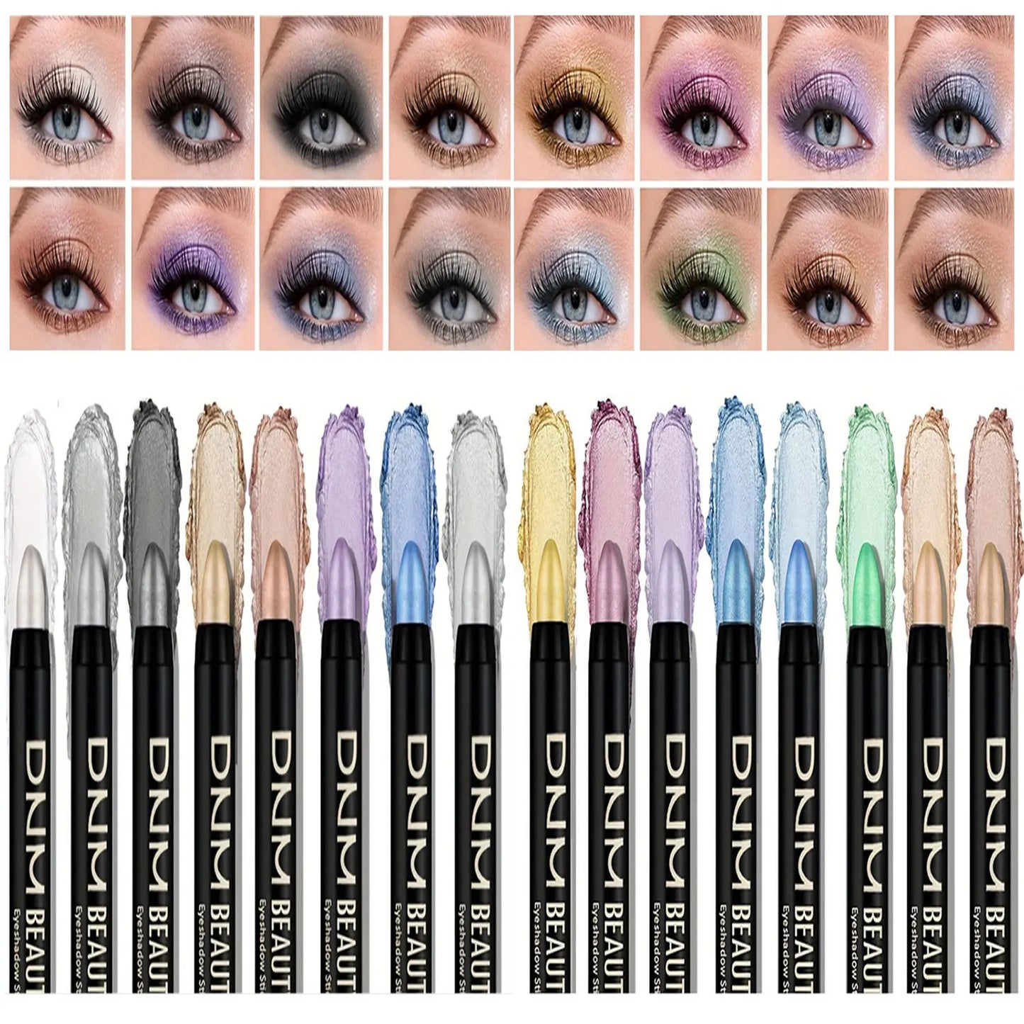 Delineador Perlado 16 Cores com Glitter Impermeável