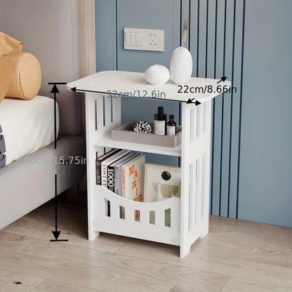 Mesa Arrumação Nórdica Madeira 2 Níveis - Organizador Minimalista Quarto Sala Estilo Escandinavo
