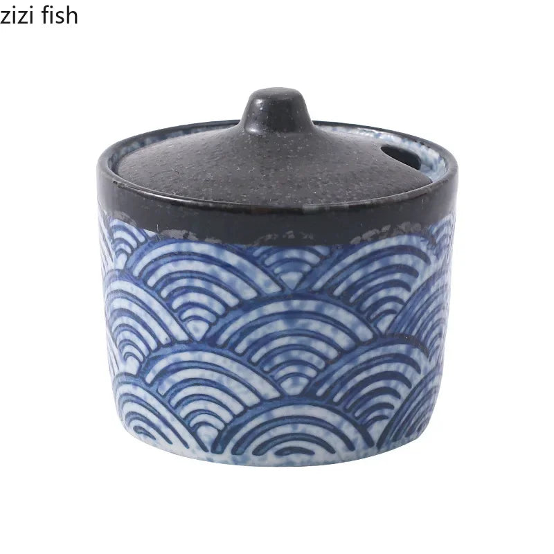 Frasco Temperos Cerâmica Vintage - Recipiente Sal Açúcar Pimenta Especiarias Decoração Cozinha