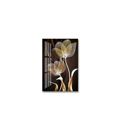 Quadro em Tela Flores Preto e Dourado – Arte Moderna Abstrata para Sala de Estar | Decoração de Casa