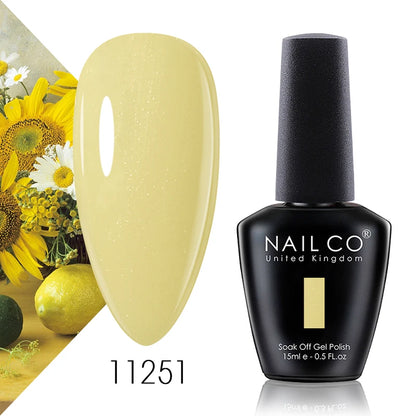 Verniz Gel NAILCO 15ml Série Vermelho Escuro – Cores Glitter UV Manicure Profissional Semi-Permanente
